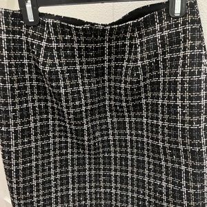 Loft black plaid skirt